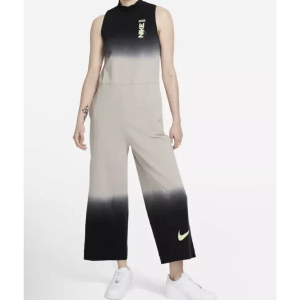 Nike Womens Wide Leg Overalls Size XL Ombre Sporty Athletic Stretch Breathable